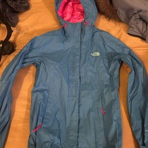 The North Face Women's Teal and Pink Ski Jacket